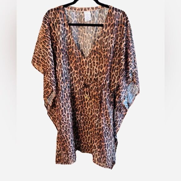 SWIMINISTA × Christian Lacroix leopard print sheer swim cover-up size M / L - Picture 3 of 4